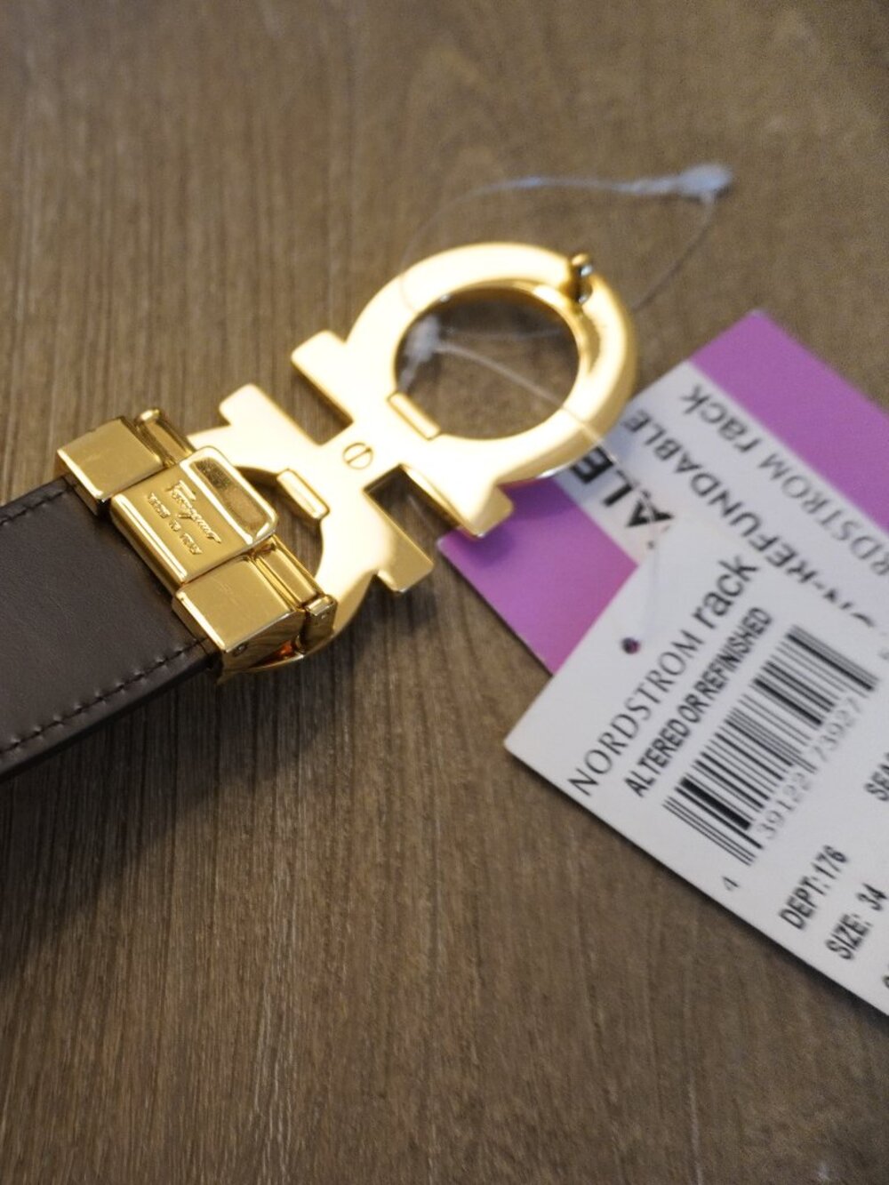 Ferragamo Gancini Reversible Leather Belt New Flaws Size 34 - Picture 4 of 7